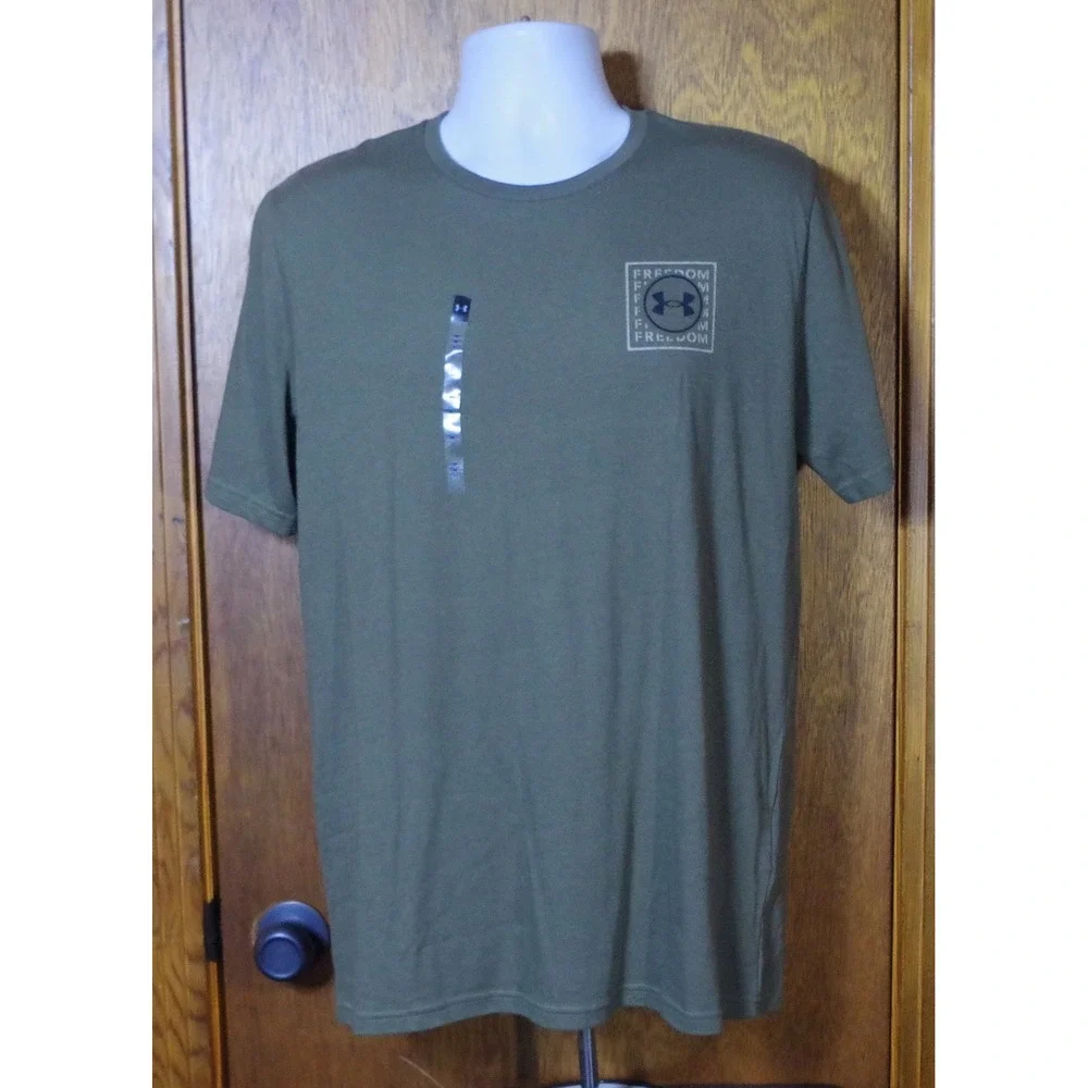 NWT Under Armour Freedom Snake T-Shirt Men's Medium Olive Green Rattlesnake